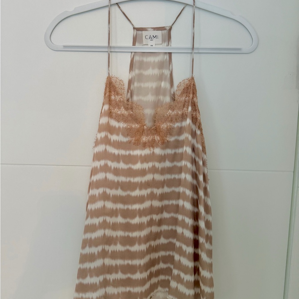 CAMI NYC The Racer Top

 Beige and White Patterned Camisole